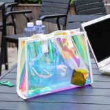 Модная прозрачная вместительная и большая сумка через плечо из ПВХ, ремешок для сумки на одно плечо, трендовая водонепроницаемая пляжная льняная сумка