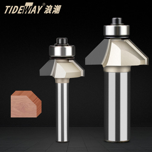 浪潮专业级45°斜角刀具45度倒角斜边刀木工电木铣修边机直角铣刀 - 图0