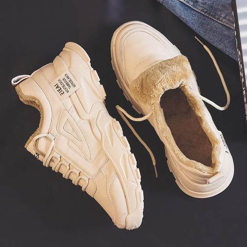 2024夏季新款ins休闲 运动老爹潮鞋韩版潮流男鞋百搭加绒保暖棉鞋 - 图1