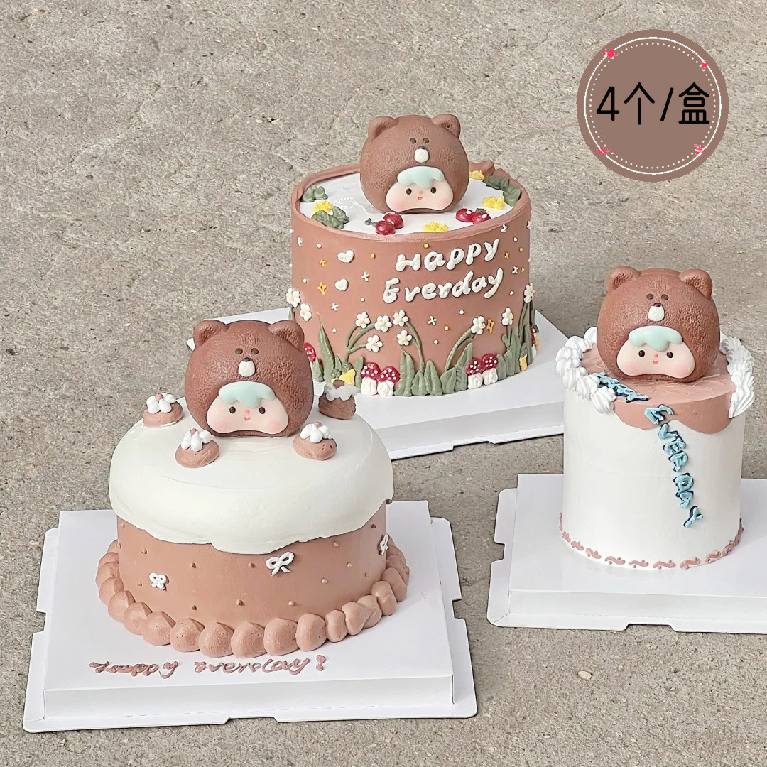 小熊蛋糕装饰巧克力嘟嘟脸网红露比loopy儿童生日甜品烘焙摆配件,淘宝优惠券,粉丝福利购,淘宝优惠卷