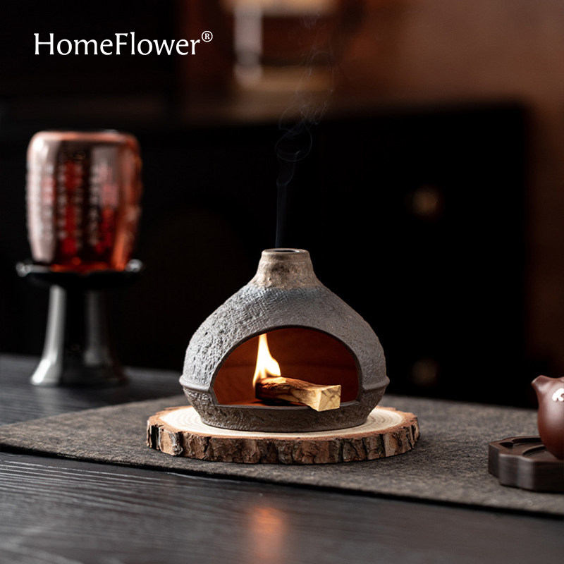 小暖丘香薰壁炉秘鲁圣木日照金山熏香炉家用室内陶瓷高级香氛摆件,淘宝优惠券,粉丝福利购,淘宝优惠卷