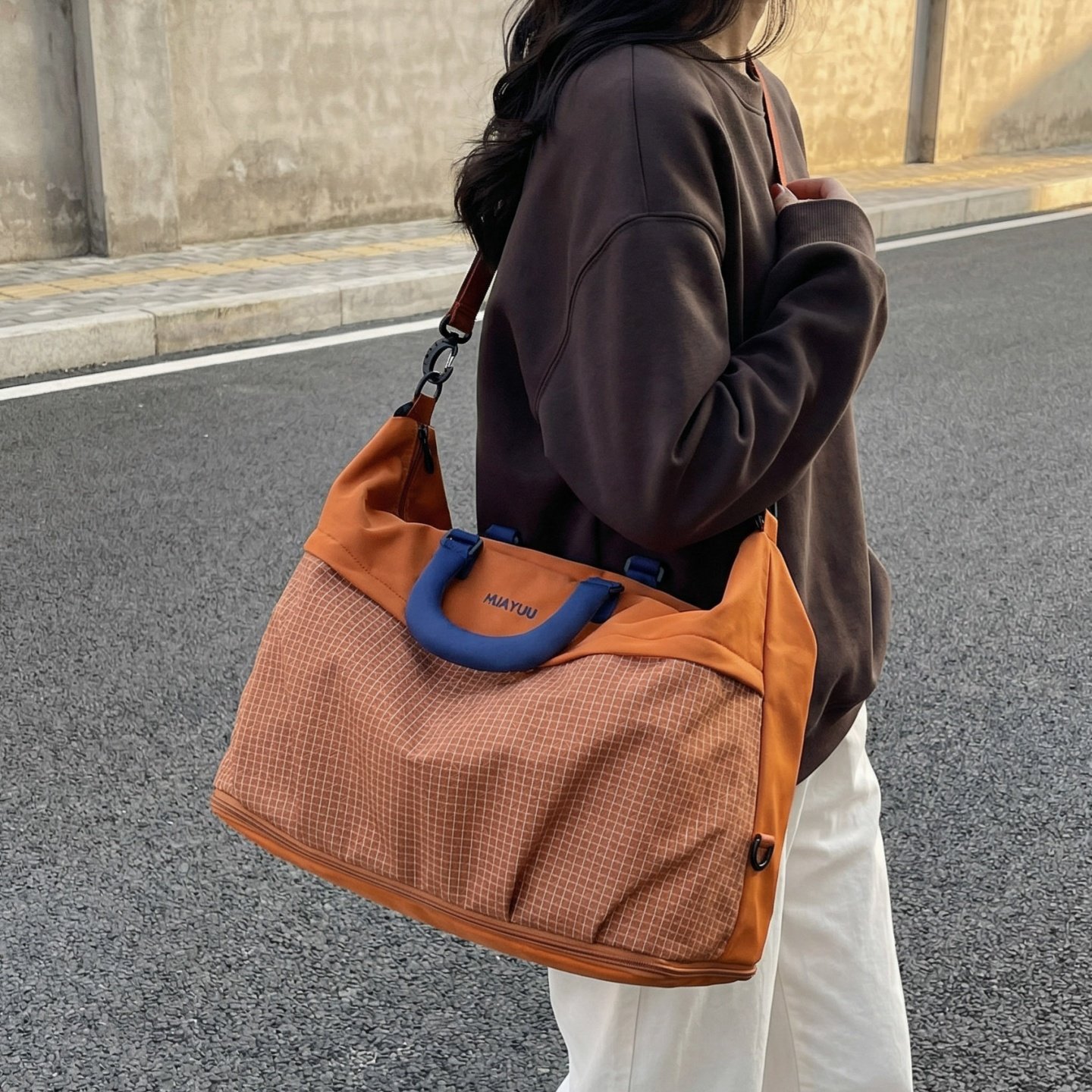 女款大容量托特包包通勤收纳包便捷式手提包斜挎包短途出差收纳袋,淘宝优惠券,粉丝福利购,淘宝优惠卷