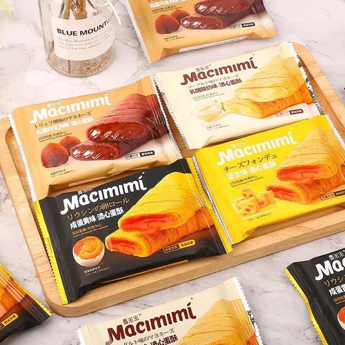 麦米米流心蛋酥芝士味咸蛋黄味蛋卷一品黄金零食鸡蛋卷饼干网红 - 图2