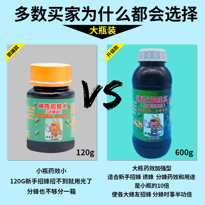 神奇招蜂水诱蜂水诱蜜蜂野外专用引蜂分蜂养蜂工具诱蜂液送诱蜂蜡 - 图1