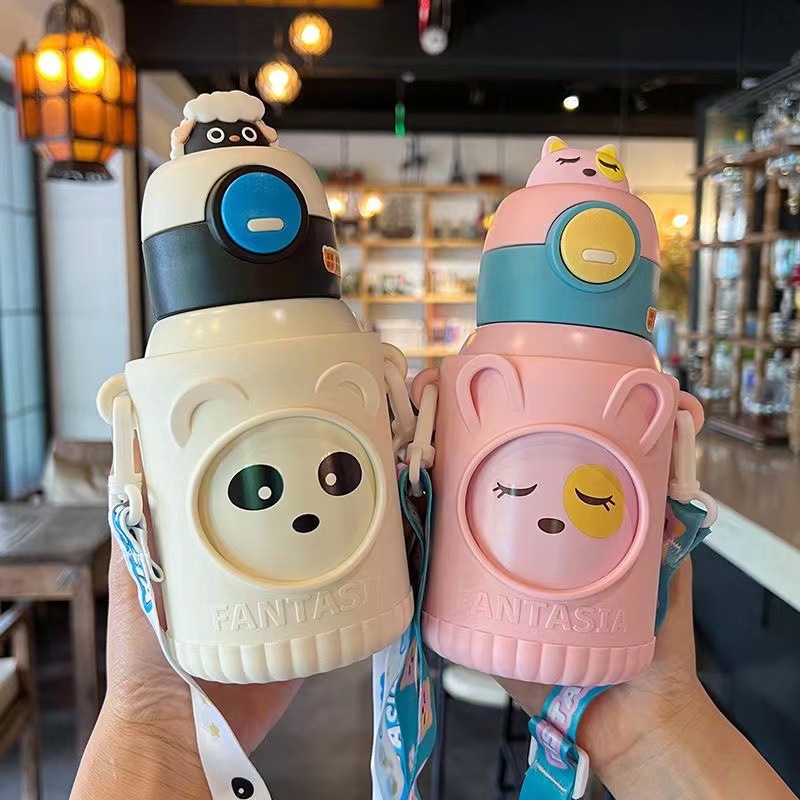 儿童保温杯不锈钢ins风弹跳杯