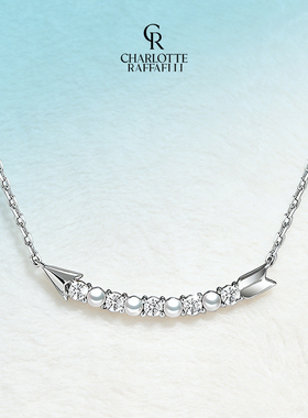 [原创设计]CR夏洛特 爱神之箭项链女小众珍珠锁骨链送女友礼物