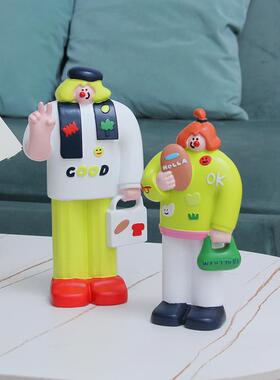 面包人潮玩放松生活解压摆件咖啡馆氛围软装微笑可爱治愈系装饰品