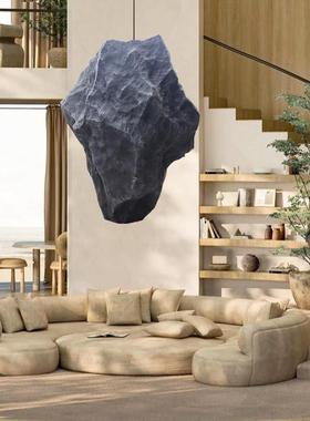 仿真石头造景室内绿植景观造型装饰悬挂悬浮石漂浮玻璃钢假石摆件