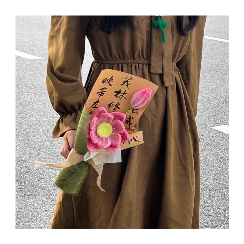 成品荷叶莲花扭扭棒diy花束送妈妈粉荷花朋友生日教师节老师礼物 - 图3