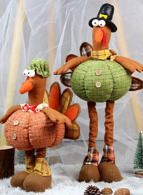 新品感恩节伸缩火鸡装饰摆件