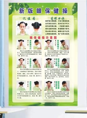 儿童近视散光眼保健操视力墙贴