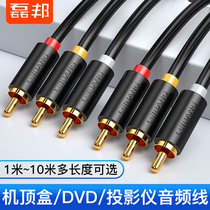 Lei State three pairs of three lotus AV lines audio line dvd line set-top box sub-old TV signal connection high-definition red yellow white tricolour plug 3 pairs 3 video wire output rca plus long line
