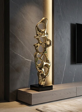 现代轻奢抽象金色雕塑摆件