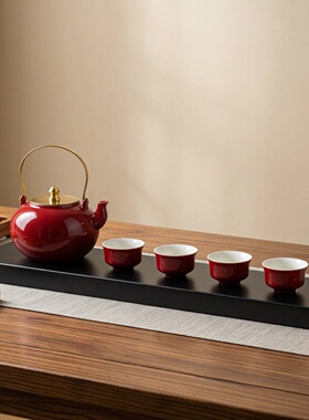 新中式陶瓷茶具套装样板间摆件