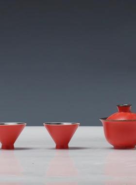 新中式样板间茶室茶几软装搭配家居装饰品摆件客厅电视柜茶具摆设