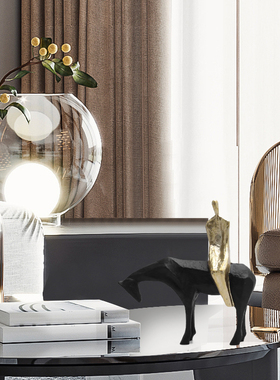 现代简约新中式抽象人物树脂摆件