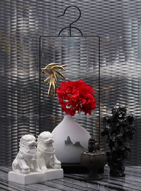 新中式创意玄关桌面摆件家居饰品室内茶几工艺品样板房间软装摆设