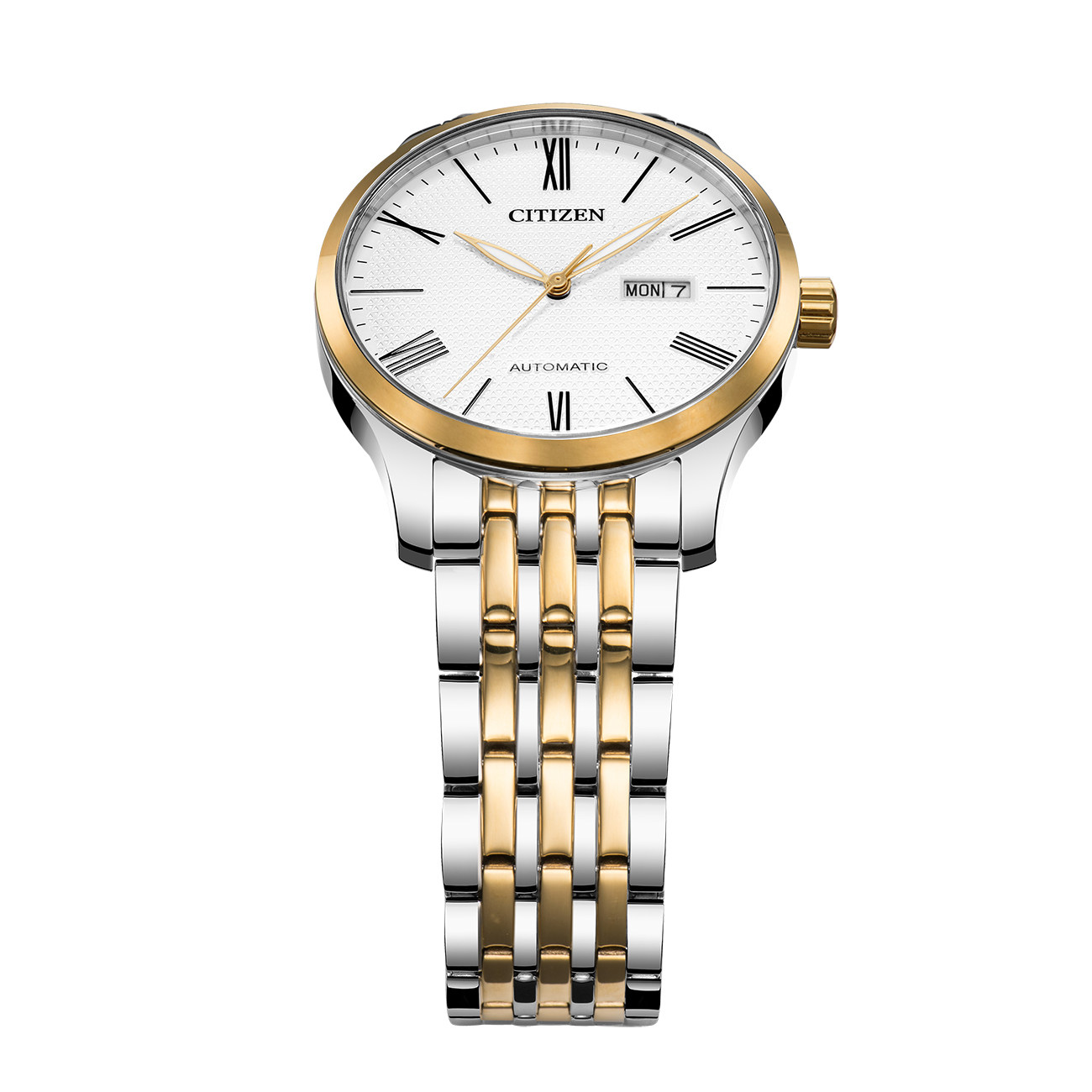 citizen男自动机械经典双历钢带表 时友海外日韩腕表