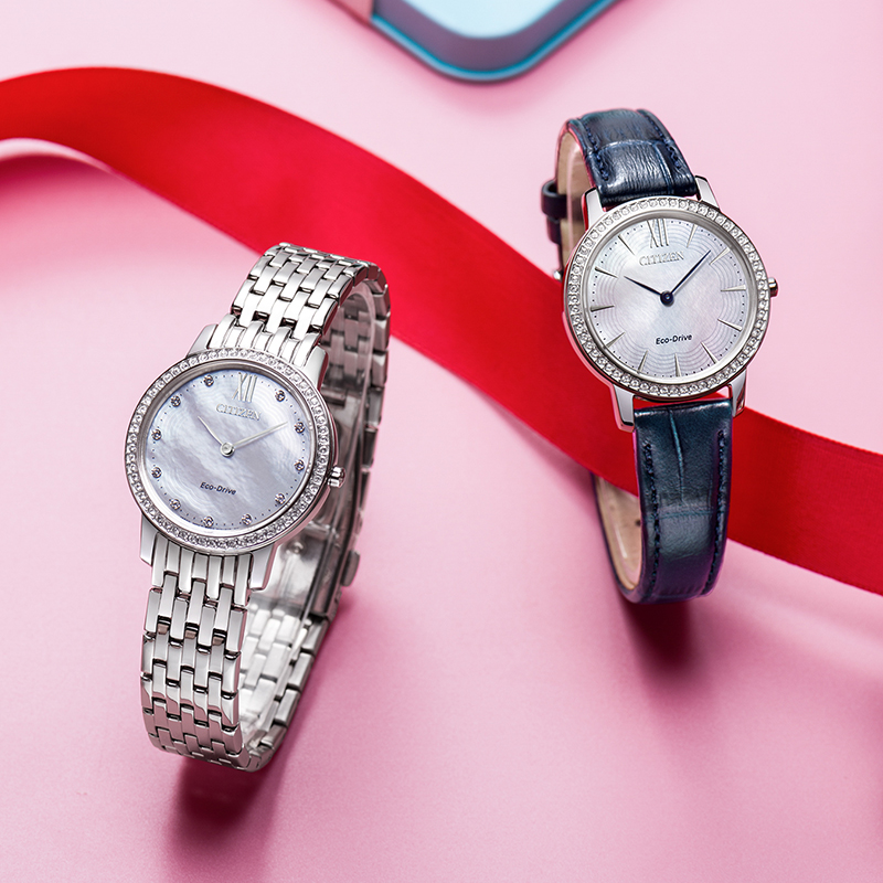 西铁城citizen女光动能水晶女表 时友海外日韩腕表