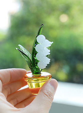 创意铃兰花桌面摆饰玻璃客厅小摆件家居欧式微景观装饰品植物盆景