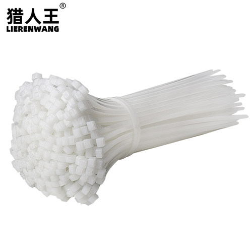 尼龙塑料扎带卡扣强力束线带绳电线捆绑带固定器自锁式黑白扎线带 - 图0