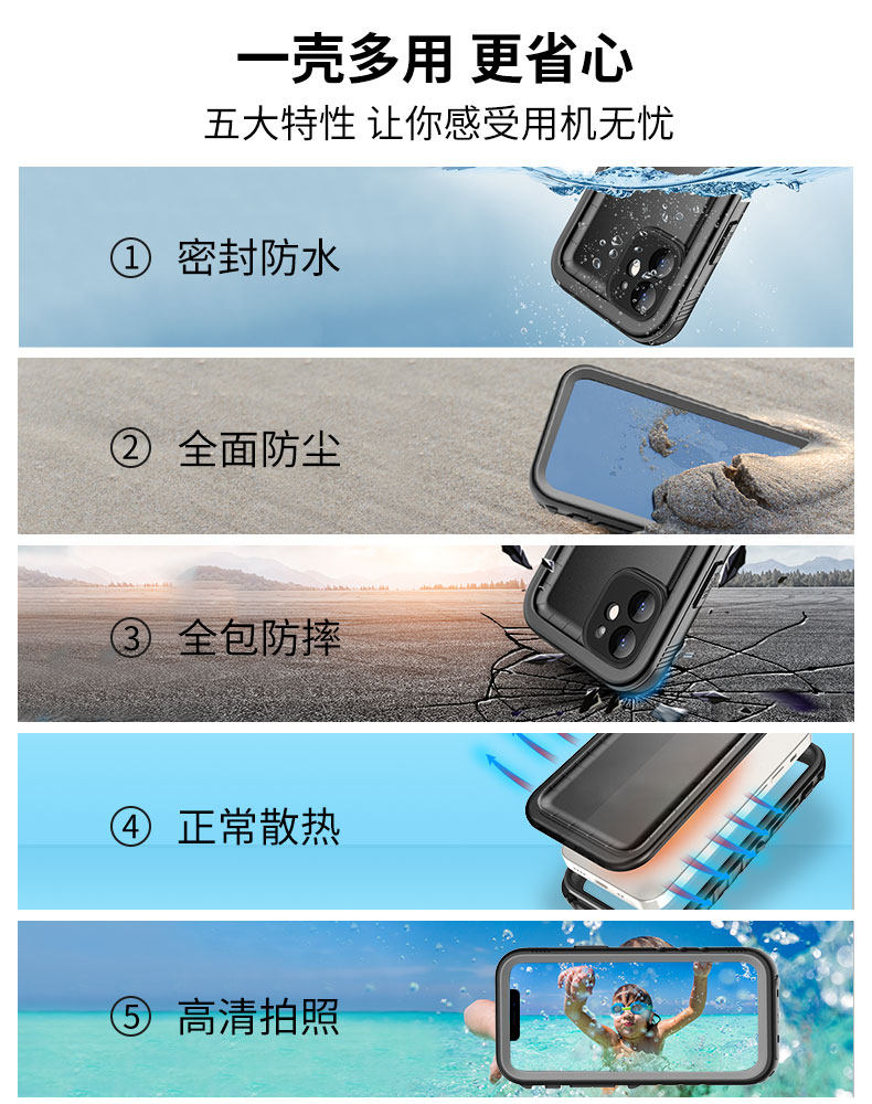 Sportlink适用于苹果xr手机防水壳xsmax密封iphone Xs潜水保护套8plus防摔7防尘6s镜头全包5游泳se硅胶硬网红 物联网设备 物联网传感器 智能家居及智能设备商城