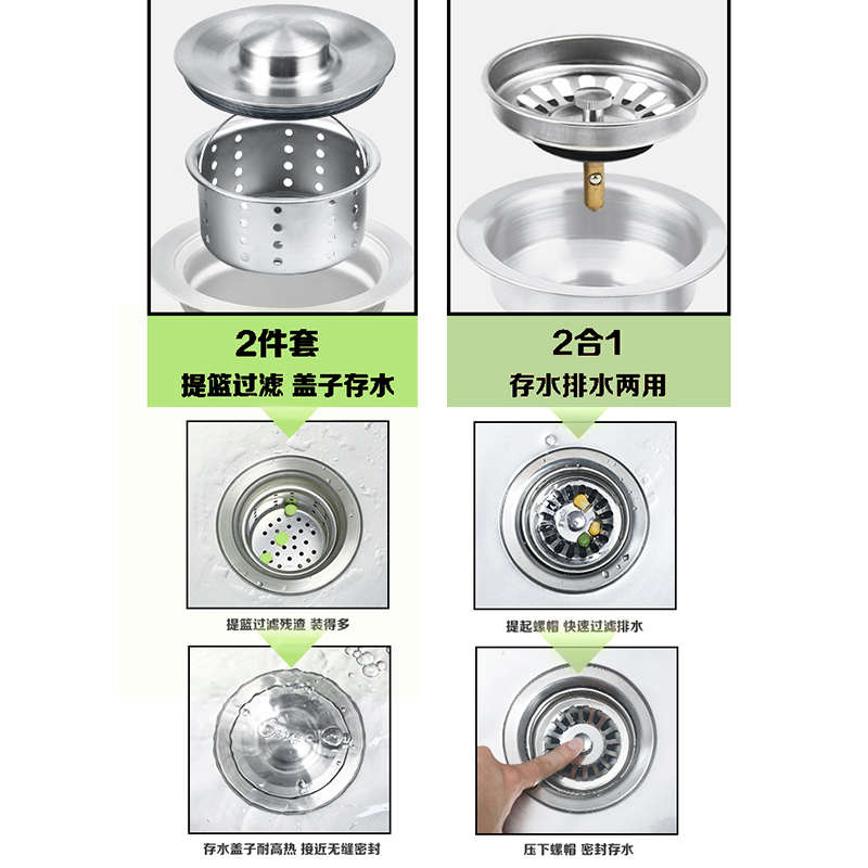 洗菜盆下水器洗碗槽水槽配件排水管水池防堵厨房过滤网排水管漏塞 - 图3