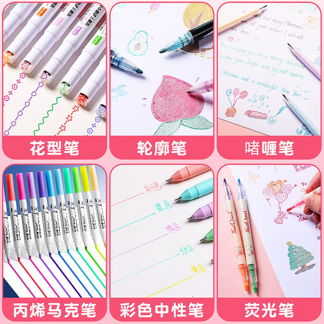 New upgrade! Double-ended flower-shaped contour curve pen
