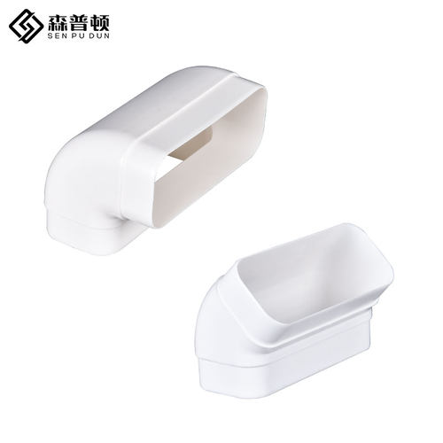 森普顿新风195x75顶送风通风方管排风扁管直接变径爬墙弯水平弯 - 图3