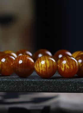 北沉香包浆固化全透光琥珀木松明子葫芦手串男士佛珠文玩手链