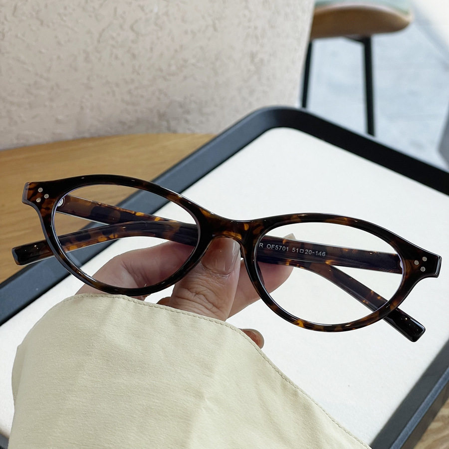 日本品质网红时尚TR90镜框女韩系书呆子椭圆形平光镜配高度数防蓝 - 图2