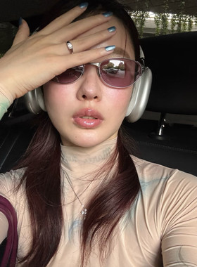 日本品质欧美金属紫色高级网感猫眼墨镜女潮Y2K千禧辣妹风街拍太