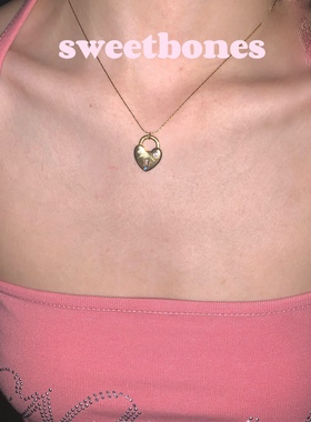 sweetbones复古甜心爱心锁项链原创设计高级感辣妹饰品