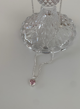 sweetbones甜心辣妹ins925纯银粉钻波光粼粼感项链