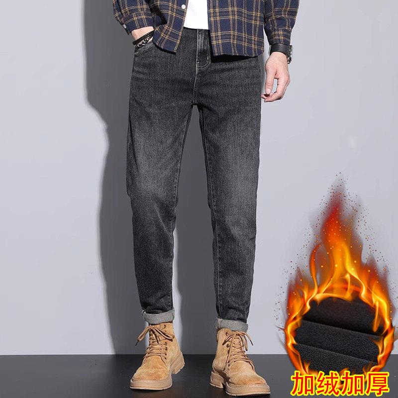 Men's jeans slim fit small feet spring and autumn 2026 new hot style Guangzhou Xintang Town stretch high-end pants autumn