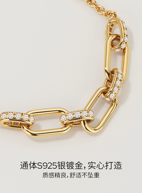 KKLUES925银手链锆石链条手饰
