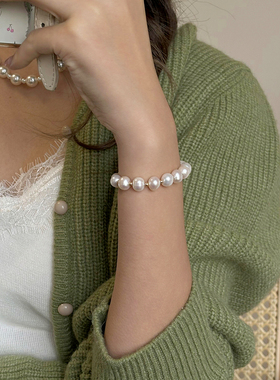 小立交7.5-8mm近圆珍珠金豆手串