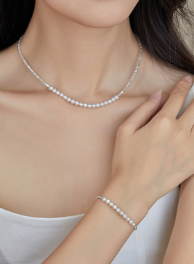 《微笑》纯银碎银子淡水珍珠手链