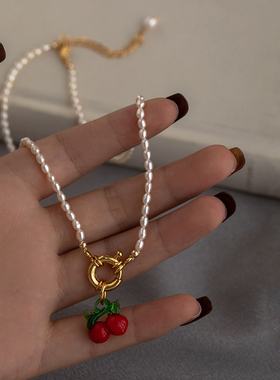 白百何同款天然小珍珠樱桃项链女