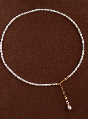 2-3mm小米珠淡水珍珠项链锁骨链