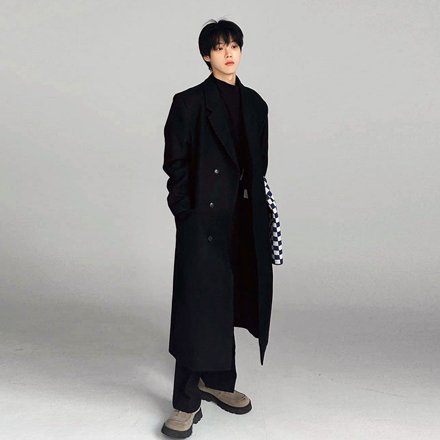 男士灰色毛呢外套新款克苏鲁呢子大衣加厚韩版英伦风冬季垫肩风衣,淘宝优惠券,粉丝福利购,淘宝优惠卷