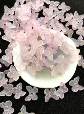 古风琉璃蝴蝶磨砂耳钉制作材料