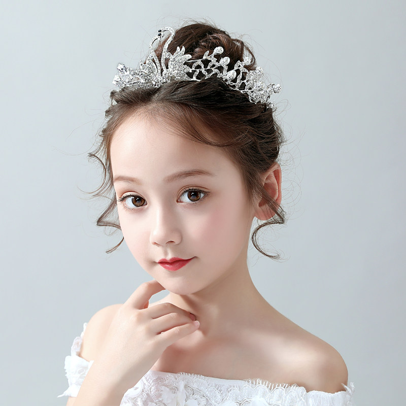 韩版天鹅小皇冠头饰儿童小女孩公主可爱生日女童艾莎宝宝发饰发箍,淘宝优惠券,粉丝福利购,淘宝优惠卷