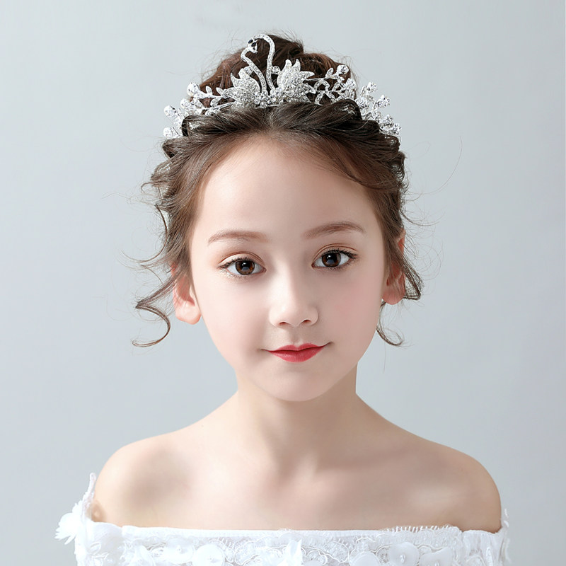 韩版天鹅小皇冠头饰儿童小女孩公主可爱生日女童艾莎宝宝发饰发箍,淘宝优惠券,粉丝福利购,淘宝优惠卷