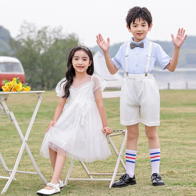 六一儿童合唱演出服女童公主蓬蓬纱裙男童幼儿园小学生毕业照服装