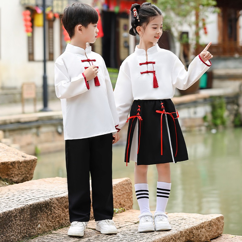 六一儿童表演服汉服中国风中小学生合唱服幼儿园毕业班服朗诵服装