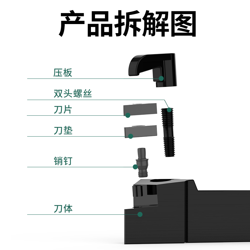 三角形外圆车刀MTJNR2020K16数控刀杆2525M16外径车刀杆93度精车-图2