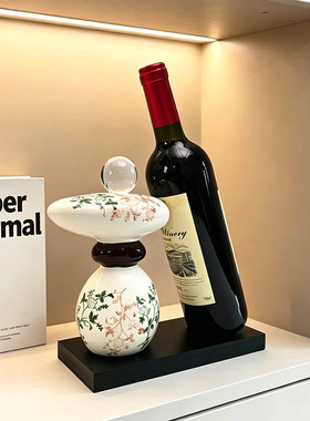 客厅中古风红酒架摆件