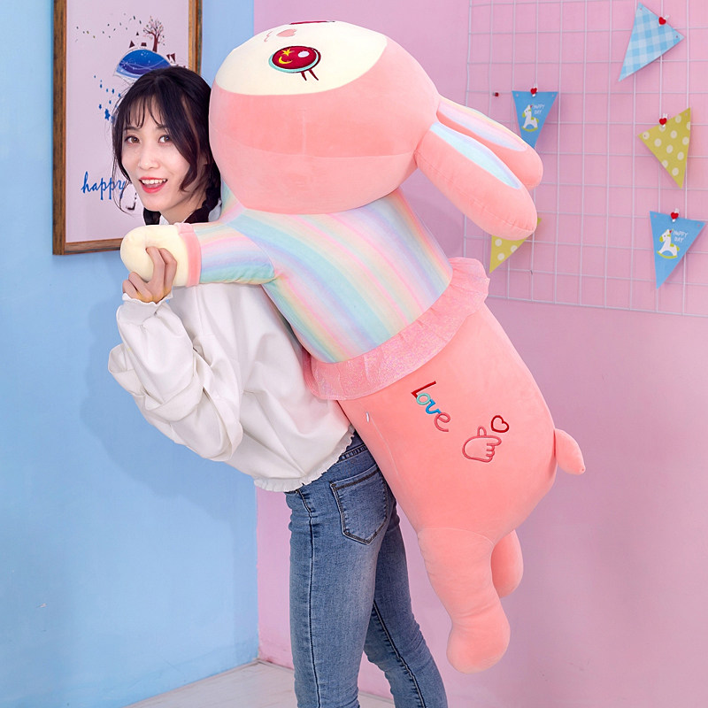 可爱趴趴兔子公仔女生床上玩偶抱枕 徳创玩具毛绒布艺类玩具