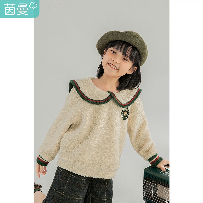 茵曼童装女童加绒2021新款加厚卫衣 茵曼致汇卫衣/绒衫